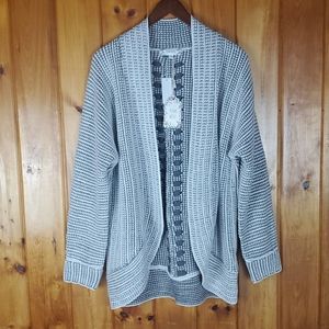 Cacoon cardigan NWT pink Rose XL grey white knit